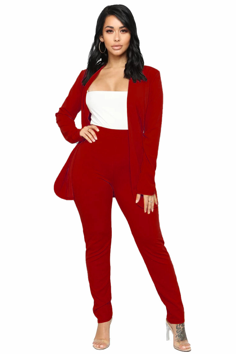 Picture of X30 European and American Women's wish OL Fashion Elegant Two-piece Professional Casual Long-sleeved Trousers Small Suit