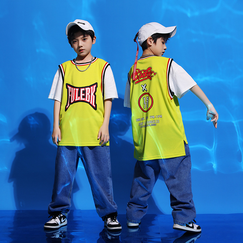 Picture of Children's Hip-Hop Fashion Clothes Boys' Hip-Hop Fashion Suit Trendy Brand Women's Children's Clothing Handsome Show Costume June 1