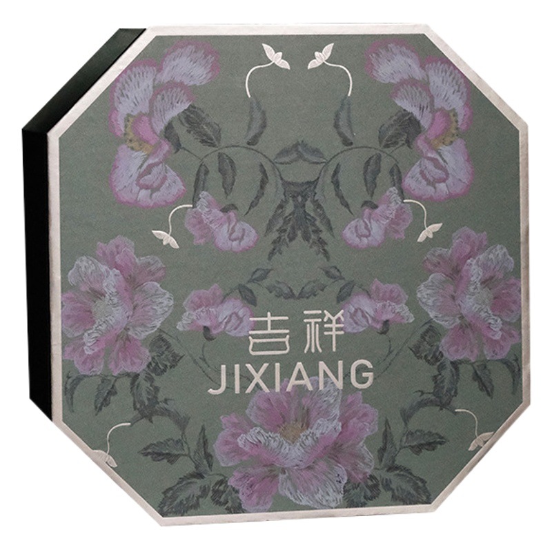 Huaying Flower Shop Octagonal Box Chinese Style Blessing Bucket New Year's Eve Flower Box Holly Silver Willow Flower Arrangement Box Gift Packaging Drop Shipping