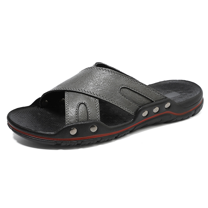 6233 Men's Sandals and Slippers Summer Slipper Slippers Handmade Large Size Genuine Leather Leather Outdoor Sports Sandals