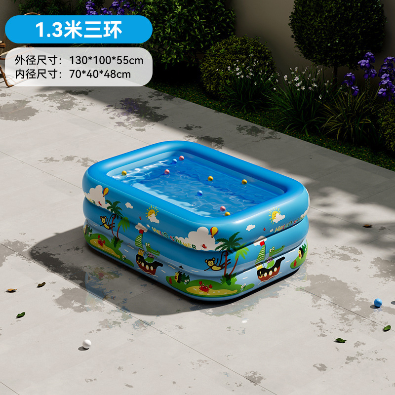 Picture of PVC Kids Inflatable Swimming Pool Home User Outside Large Family Pool Thickened Plastic Baby Baby Pool