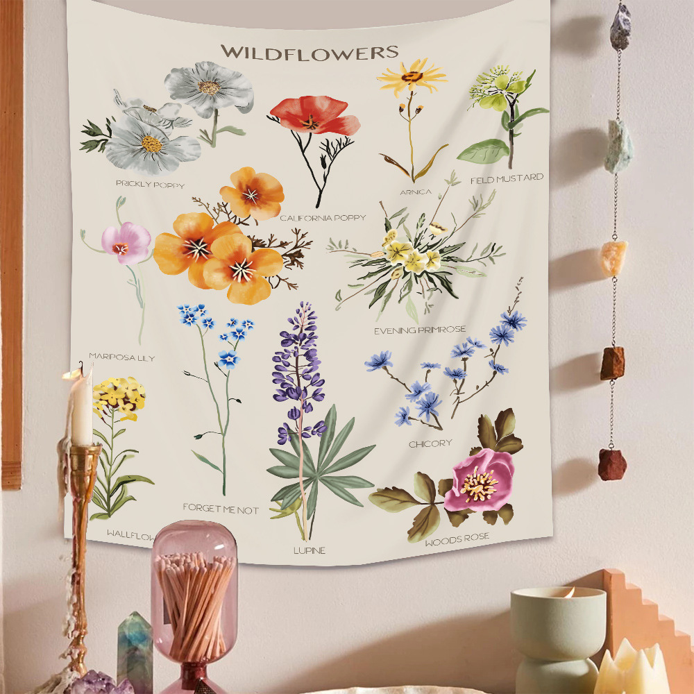 Picture of Tapestry Amazon Bohemian Tapestry Decorative Cloth Background Cloth ins Wind Tapestry Flower Tapestry Mushroom Tapestry