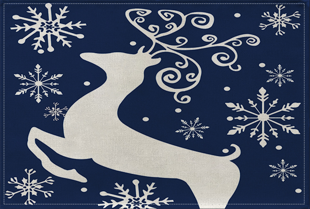 Picture of Christmas Placemat Scandinavian Style English Letter Napkin Western Restaurant Tablecloth Single Layer Linen Insulation Mat Table Mat