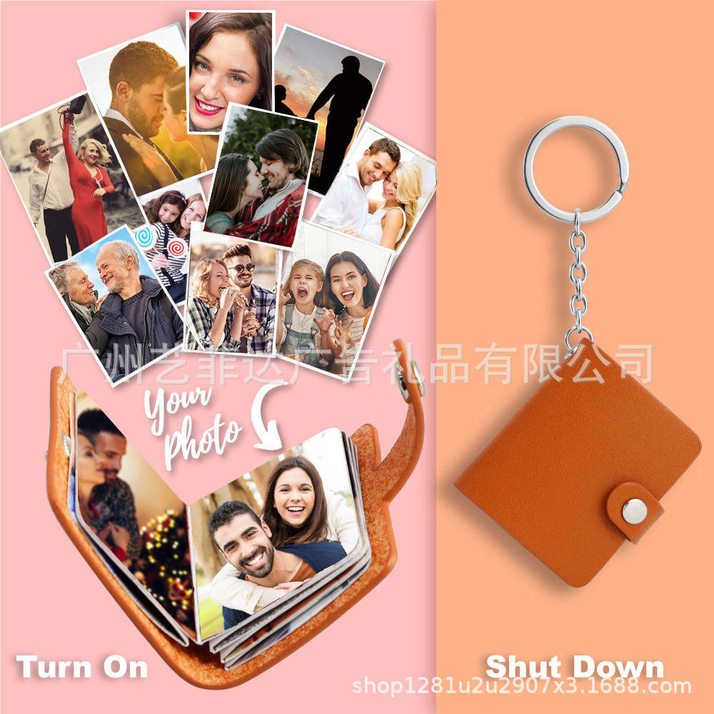 Photo Album Keychain with Color Printing, Personalized DIY Pendant, Wallet Accessory, Independent Station Supply, Commemorative Gift Pendant
