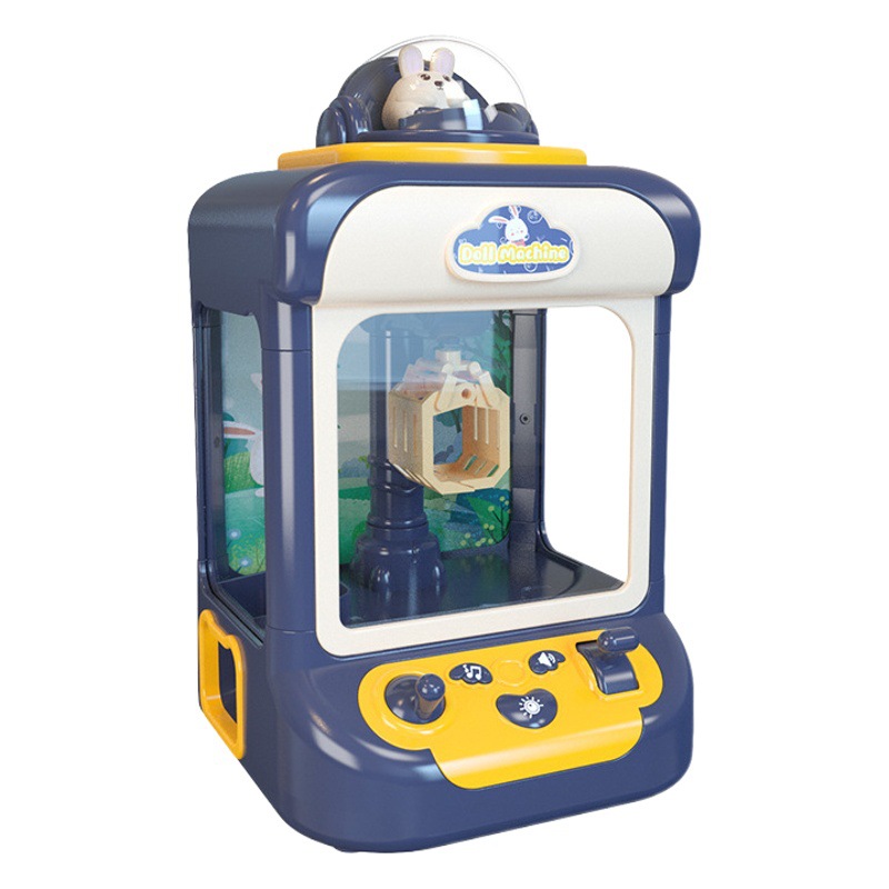 Children's Mini Grasping Doll Machine Small Household Clamping Doll Machine Toy Girl Candy Hanging Machine Grasping Music Gashapon Machine