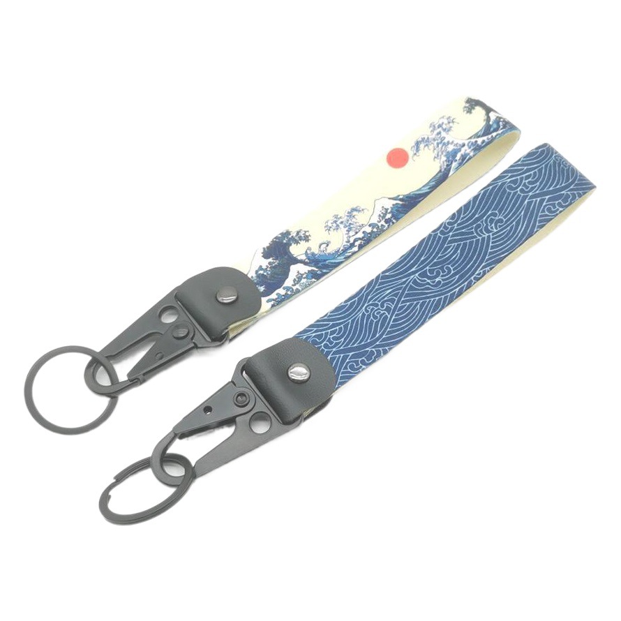 Guangzhou in stock Hokkaido Waves Japanese JDM Modified Culture Thermal Transfer Wrist Band Key Rope Keychain