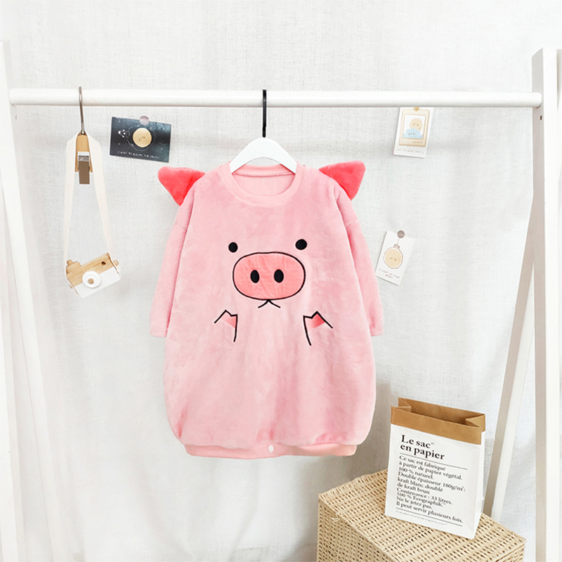 Picture of 10-30kg Middle and Large Children Can Open Button Anti-Kick and Anti-Cold Sleeping Bag Primary School Dormitory Autumn and Winter Coral Velvet Thermal Robe
