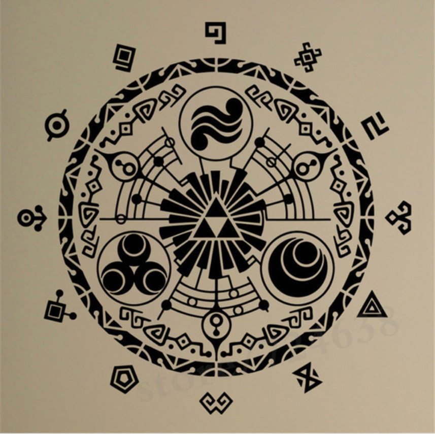 Creative mandala pattern constellation compass carved art home decoration wall sticker