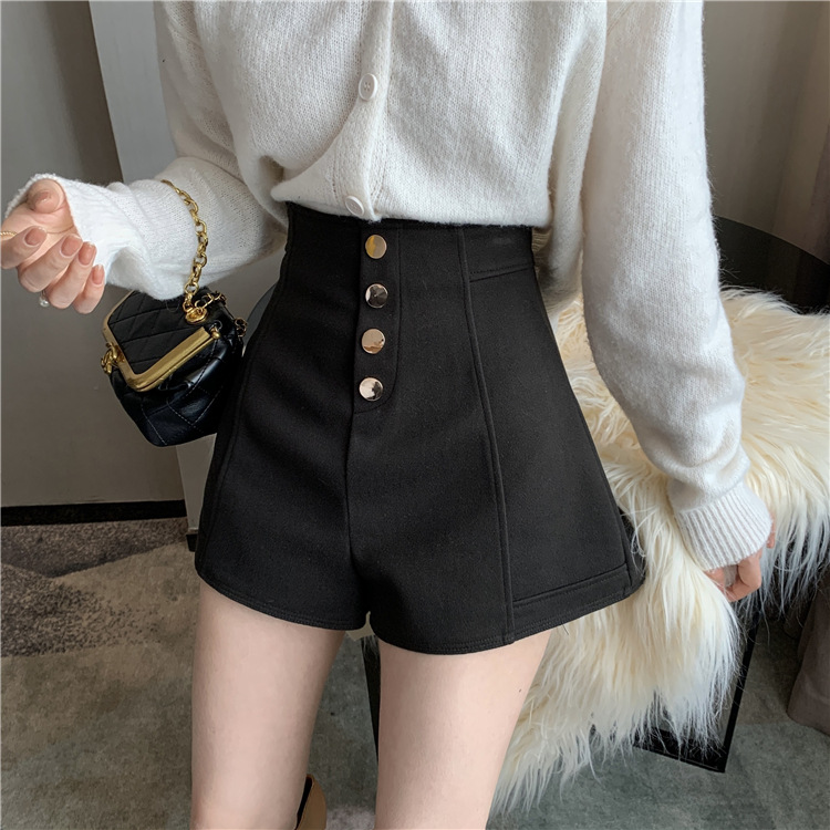 Picture of Popular Shorts Women's 2023 New High-Waist Slim Internet Celebrity Wide-Leg Outer Wear Casual A-Line Pants Trendy