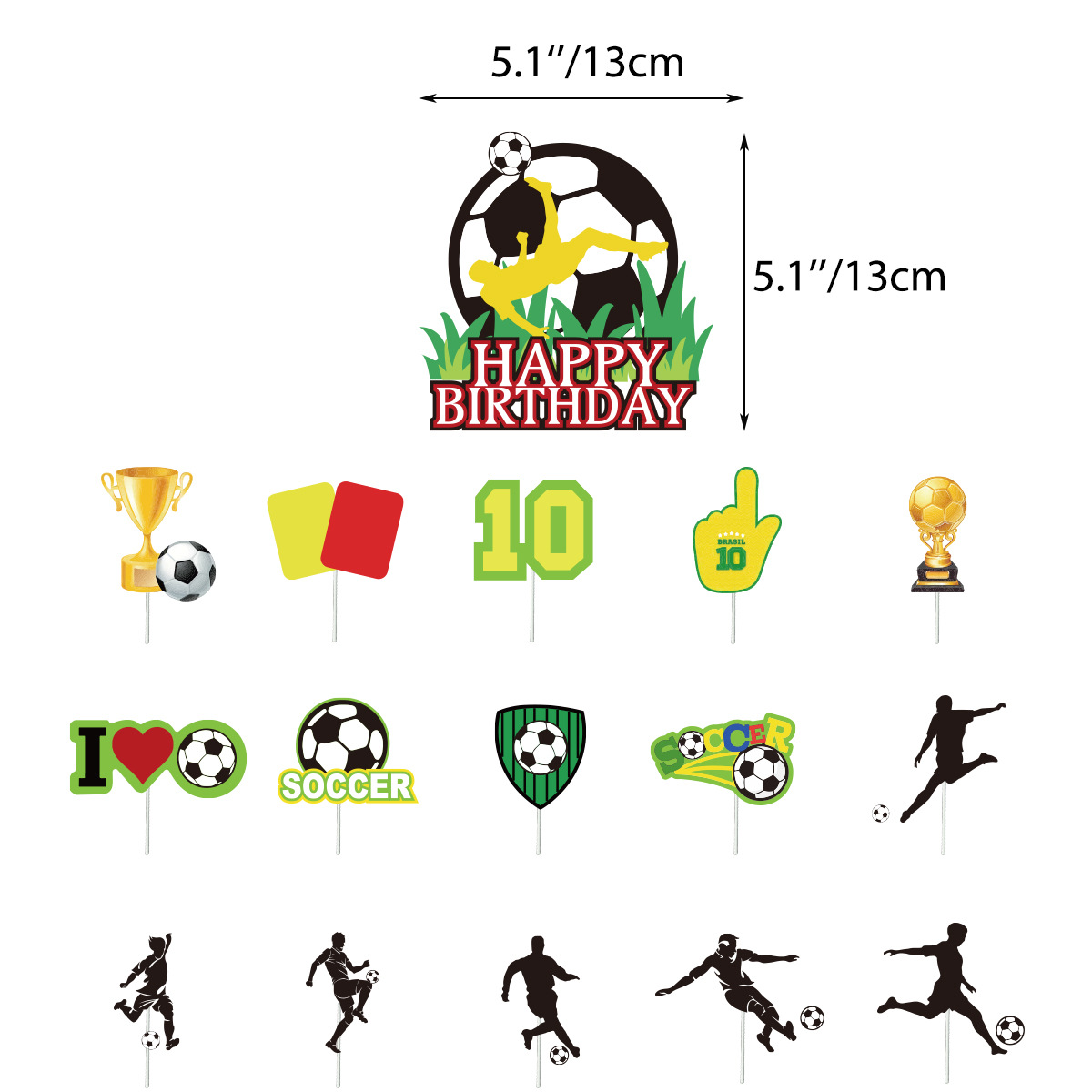 Picture of European Cup Football Party Decoration Supplies Goal Fan Event Dress up Balloon Spiral Ornament Banner Flag