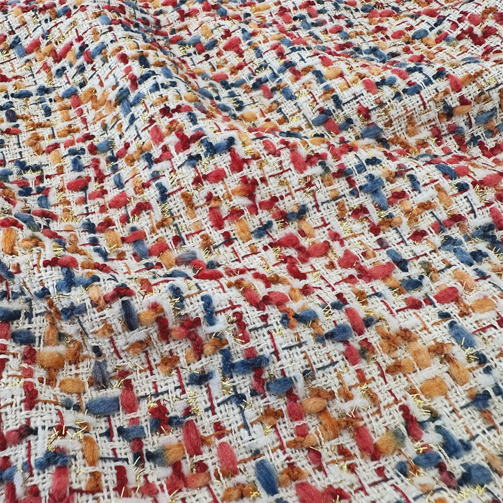 Picture of Tweed Style Woolen Colorfulful Woven Spring and Summer Outwear Clothing Terry Handmade DIY Bag Fabric