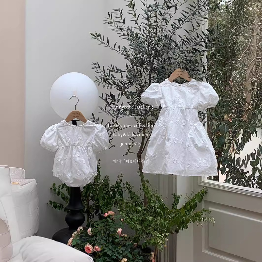 jennybebe Instagram Style Parin-Child Dress dress Baby Western Style Embroidered Jacquard Climbing Dress Baby Girl Princess Dress