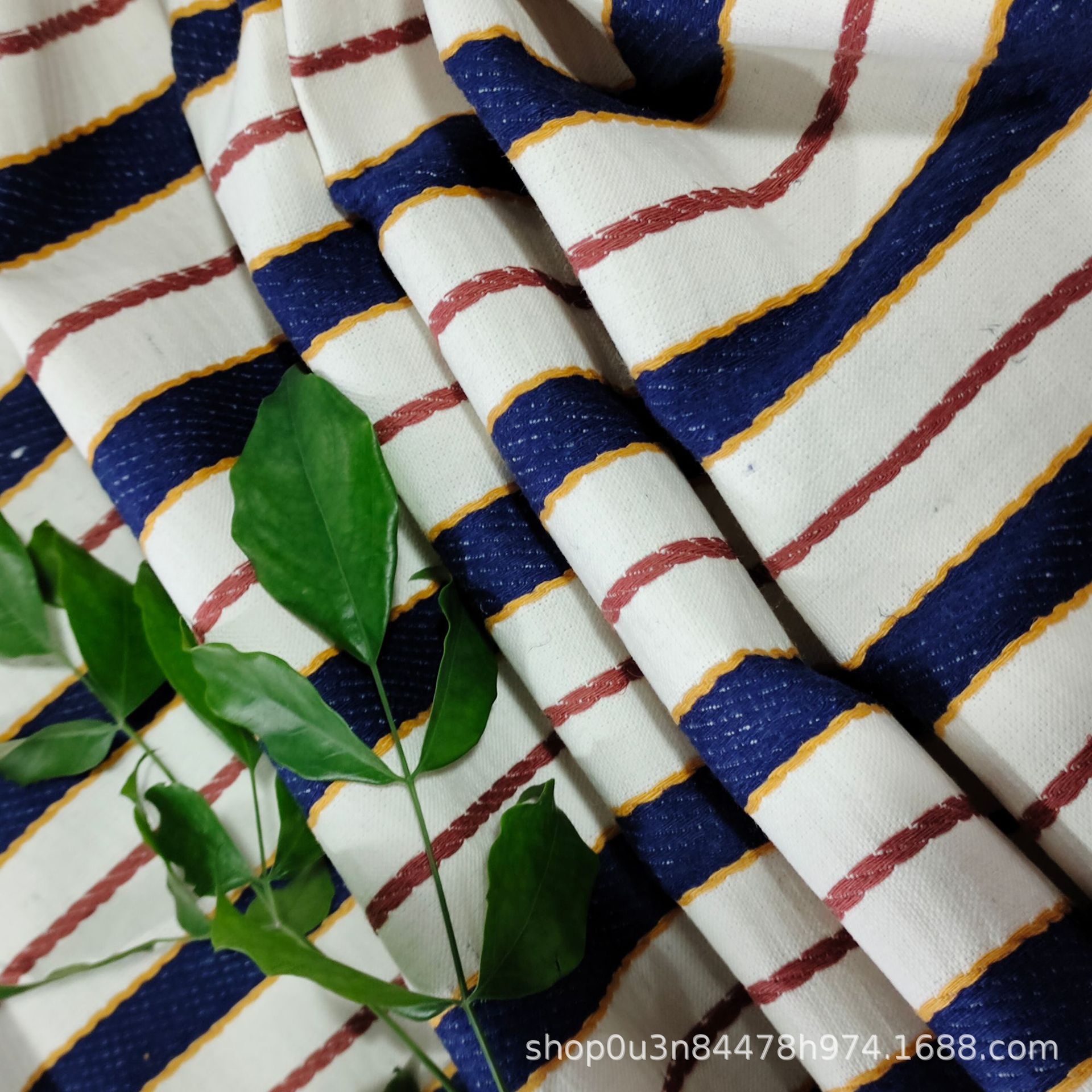 Picture of Linen Cotton Stripesd Jacquard Sofa Fabric Cotton Linen High Density Home Textile Fabric Linen Cotton Blanket Cloth