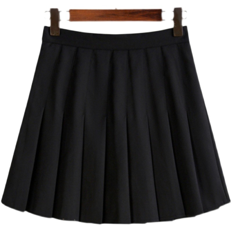 Grey Pleated Skirt Skirt Women's Summer Thin High Waist Skirt Jk College Style Slimming TB Suit A- Line Skirt