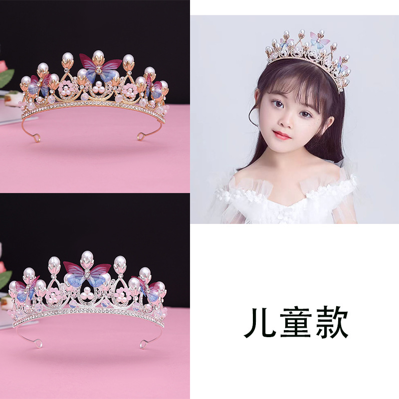 Children's Crown Headwear Princess Girls' Crown Big Hair Band Pink Hair Accessories Sophia South Korea Show Performance Accessories