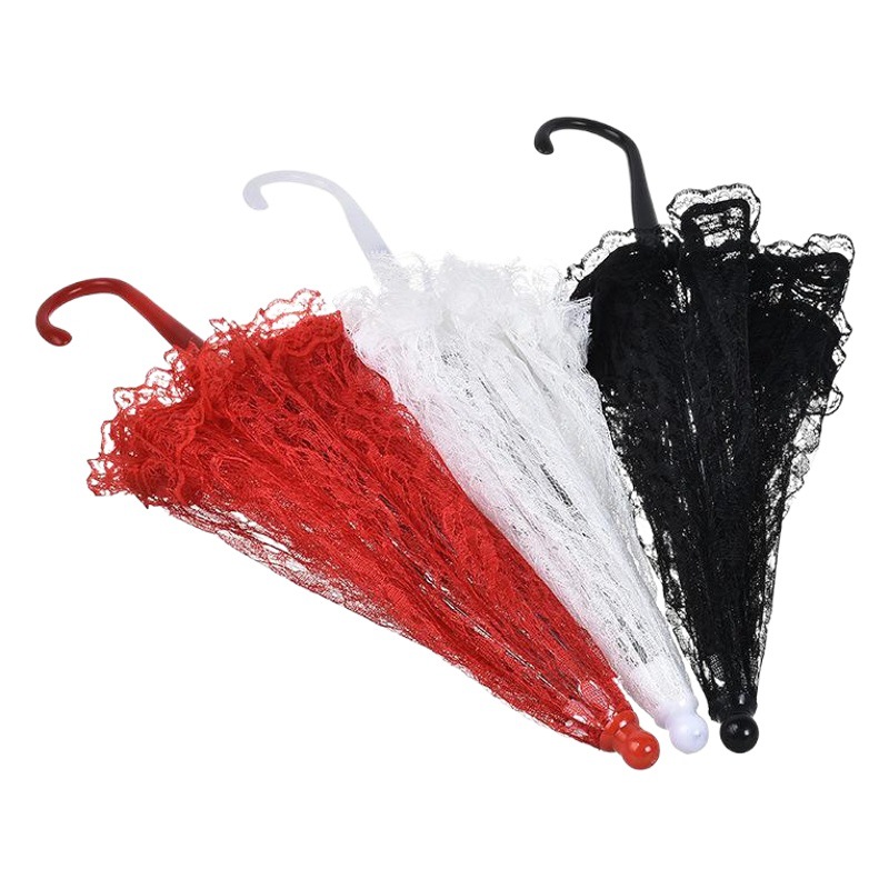 European Style Bride Wedding White Lace Umbrella Decoration Craft Umbrella Wedding Photo Studio Shooting Props Umbrella Dance Performance