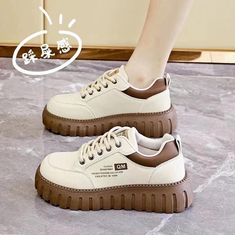 2025 New Spring Soft-Soled Sports Shoes for Women, Versatile Ins Trendy Sneakers, Thick-Soled Heightening Fashion Casual Trendy Shoes