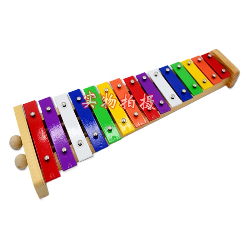 15-Tone Aluminum Plate Piano Wholesale Orff Percussion Instrument Kidsren's Aluminum Plate Piano Tuning Hand Knocking Piano Aluminum Sheet Sound Accurate Bell Piano