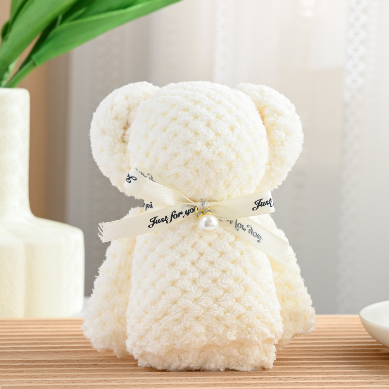 Picture of Coral fleece pineapple Pearl bear towel gift small gift 30*30 opening gift welfare gift