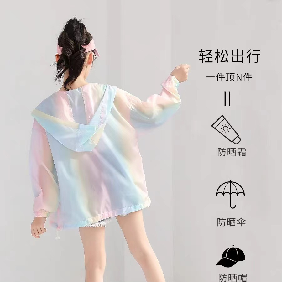 Picture of Girls' Sun Protection Clothing, Lightweight Summer Style for Children, 2025 New Breathable Ice Silk Jacket for Older Girls, Summer Wear