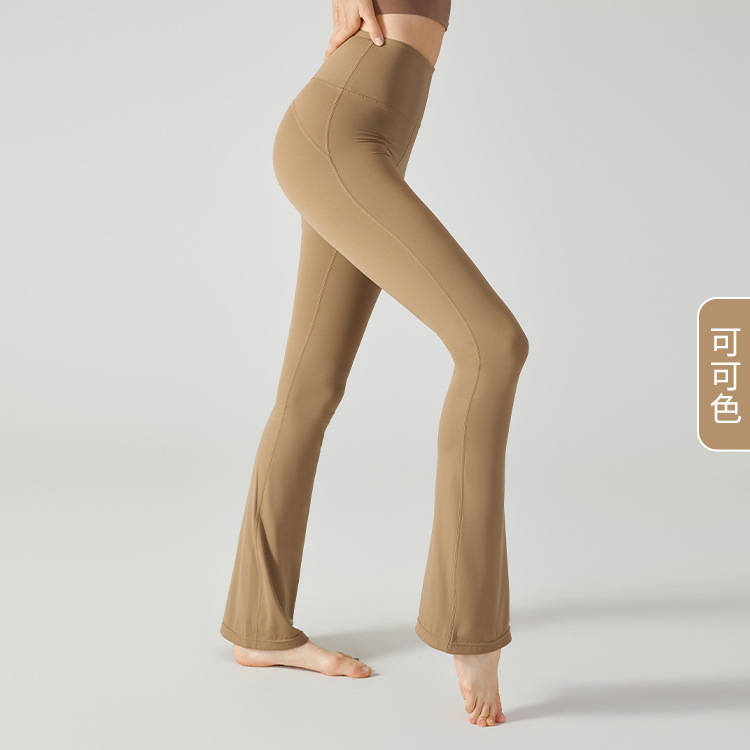 Picture of European and American Micro-horn Yoga Pants High Waist Hip-lifting Outer Wear Pilates Professional Fitness Pants Tight Sports Pants Women's Summer