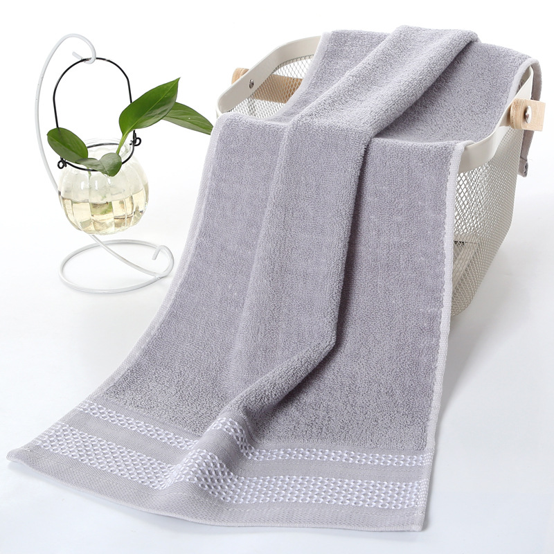 Picture of Manufacturer's Jacquard Bath Towel Pure Cotton Wholesale Household a Pure Color Absorbent Lint-Free Soft Enlarged Towel Pure Cotton Bath Towel
