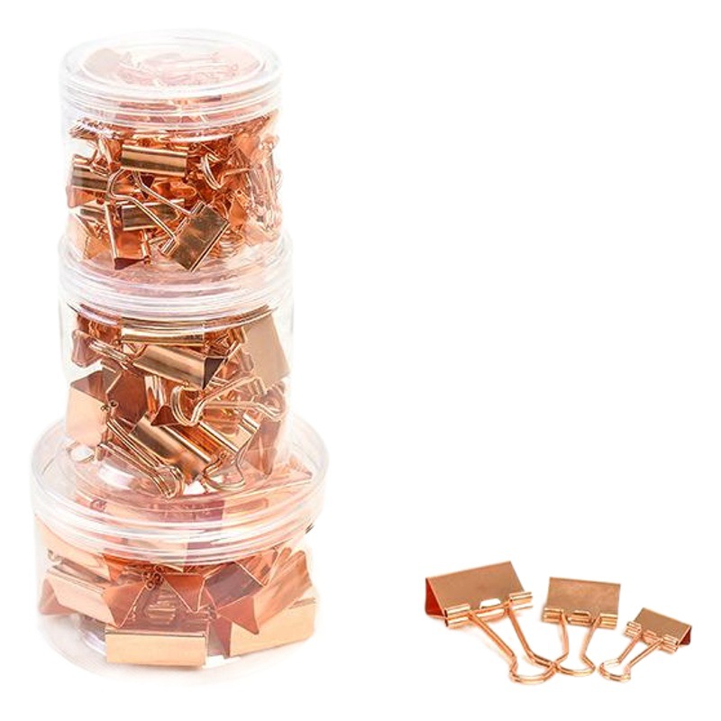 Rose Gold Long Tail Clip Dovetail Clip Office Daily Bill Clip Anti-Tail Clip 32Mm25Mm19Mm15Mm