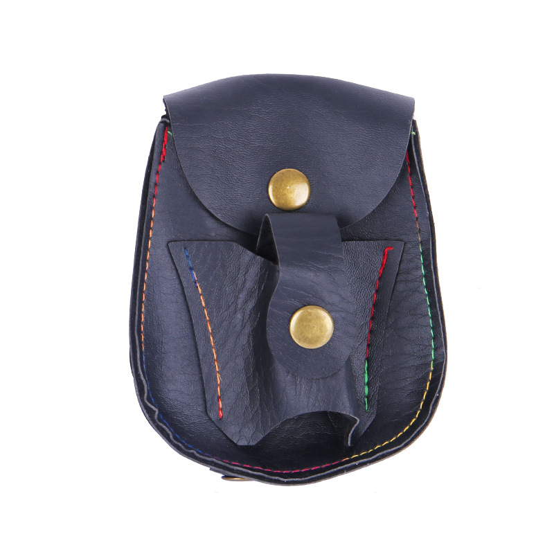 Picture of Outdoor slingshot bag steel ball integrated black brown leather bag durable non-deformation boutique leather case sports waist bag toy