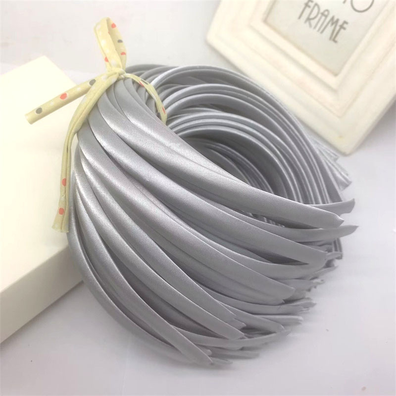 Picture of 10mm Candy-Colored Cloth-Wrapped Thickeneded Headband DIY Hairband Material Hair Accessories 1cm Satin Set Cloth Headband