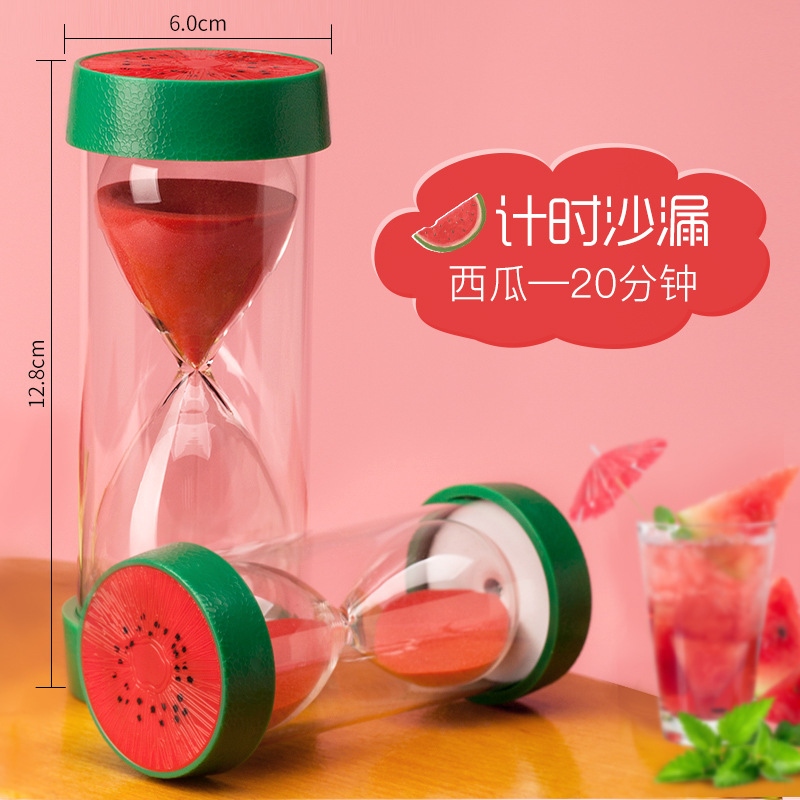 Picture of Glass Transparent Timer Creative Decompression Home Living Room Desktop Decoration Fruit Hourglass Sand Bottle Decoration Supplies