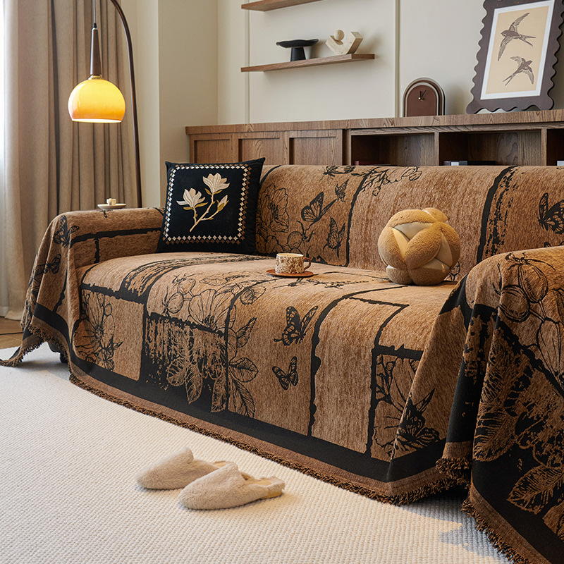 Antique Sofa Towel Chenille New One-piece All-inclusive Four Seasons Universal Retro Sofa Cover Blanket Sofa Cushion