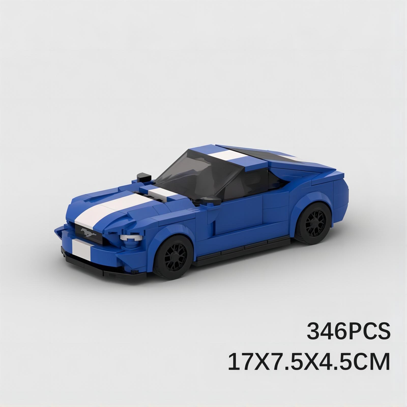 Picture of MOC Block Compatible Lego Set Racing Classic speed 8 Ford Mustang Shelby GT500 Sports Car