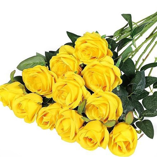 Picture of Simulated Rose Single Stem Silk Cloth Artificial Flower Wedding Home Auditorium Decoration Bouquet Wholesale Wedding Arrangement