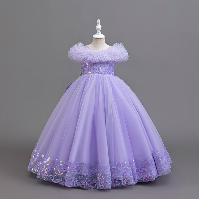 Picture of Cross-border Foreign Trade Girls' Dress Elegant Evening Dress Long Fluffy Skirt Children's catwalk Piano Playing Fluffy Skirt