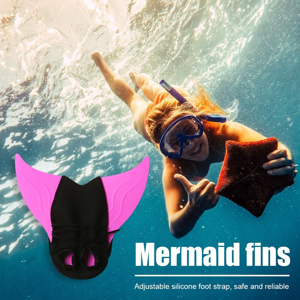 Mermaid flippers swimming training single webbed diving conjoined flippers children's feet elastic comfortable wholesale flippers