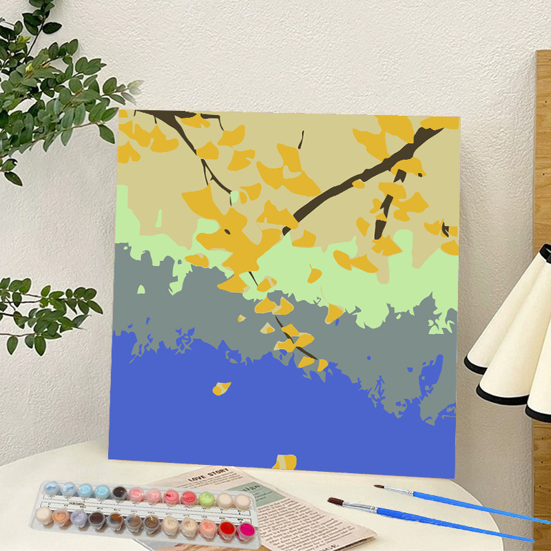 Picture of Digital oil painting landscape Dafen village hand-painted mathematical oil painting coloring painting oil painting flowers flower oil painting wholesale