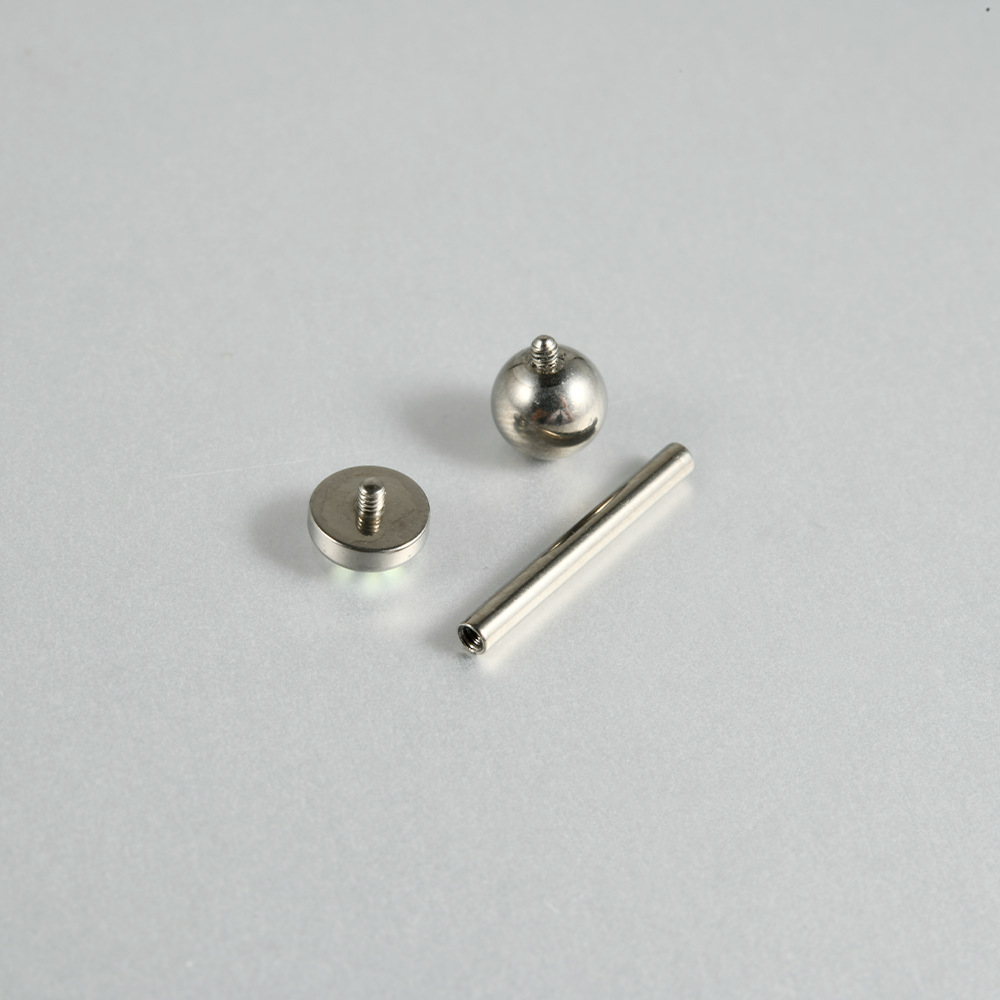 Picture of F-136 Titanium Inlaid Nebula Opal Flash Opal Tongue Nail Zircon Tongue Nail Internal Thread G23 Titanium Lip Nail Body Piercing