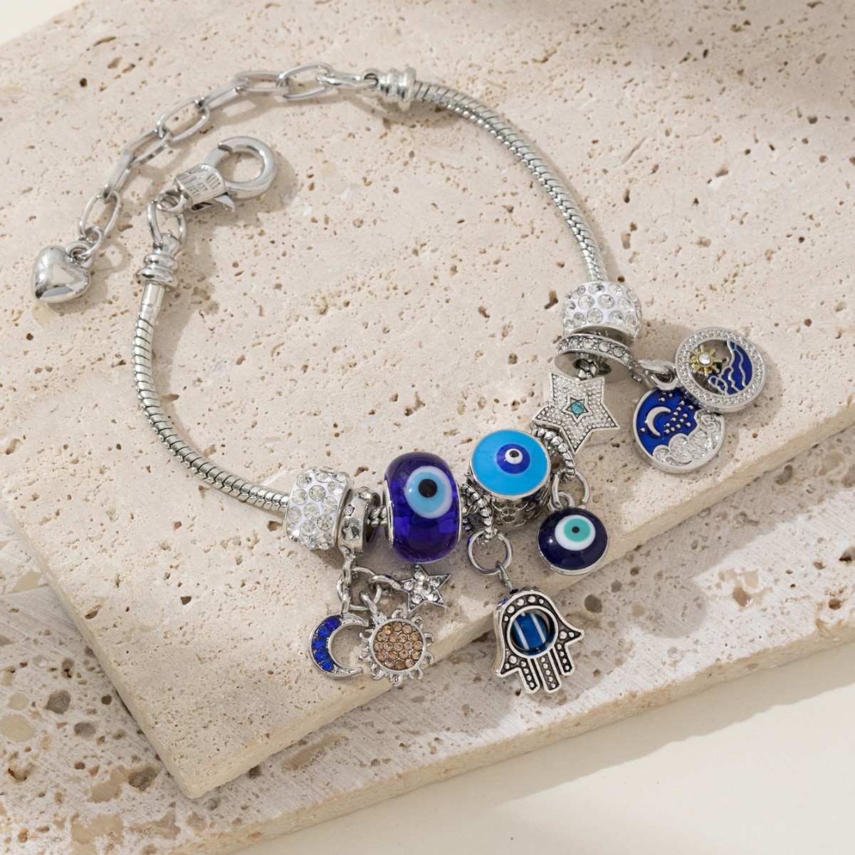 Panjia Bracelet Cross-border Explosions DIY Beaded Bracelet Devil's Eye God's Hand Sun Moon Diamond Fashion First Jewelry