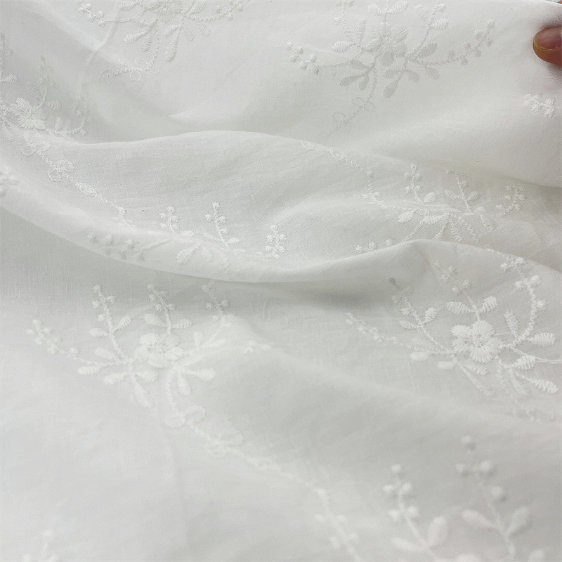 Picture of New Wholesale Cotton Embroidery Fabric Water Solyptic Embroidery Fabric Women's Tablecloth Skirt Cotton Embroidery Fabric In Stock