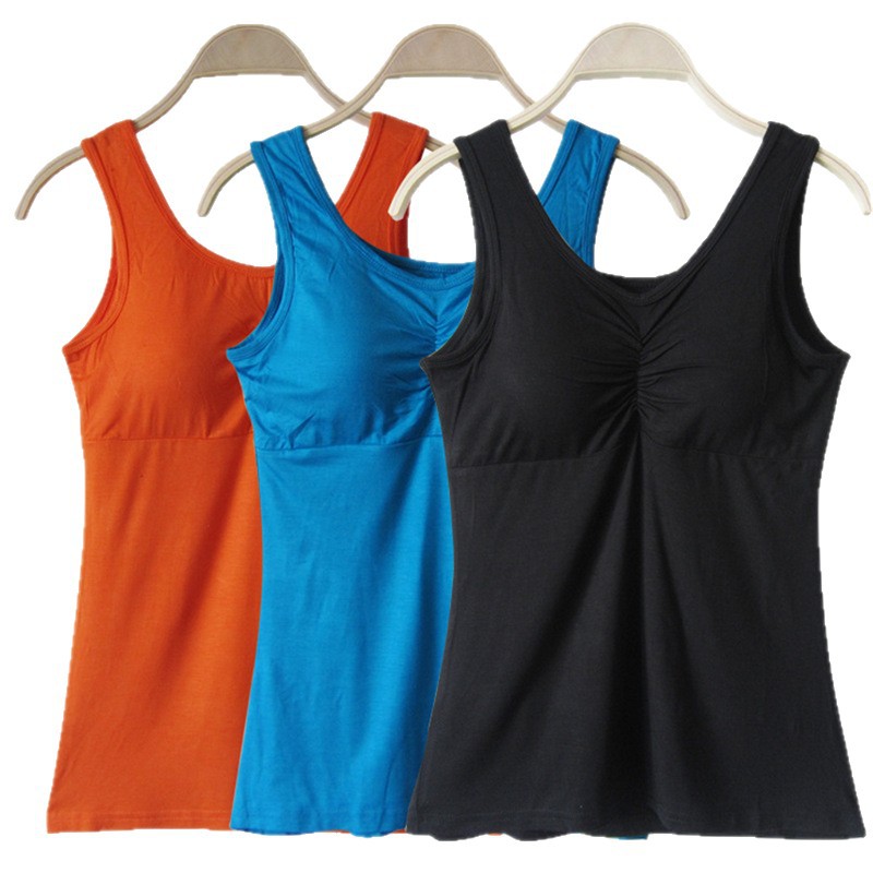 Picture of Candy Color Steel Ring Comfortable Base Solid Color Sling Bust Cotton Vest Belt Chest Pad No Wear Bra Vest Sports Large Size