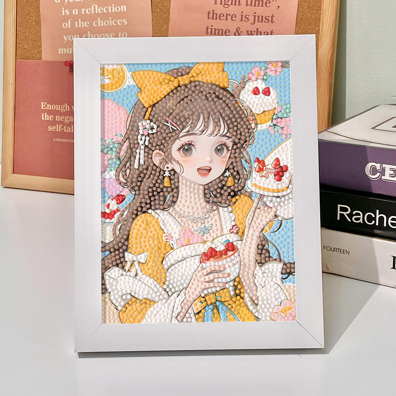 Picture of Strawberry Diamond painting diy handmade rhinestone tulip sunflower flower girl send girlfriend birthday gift wholesale