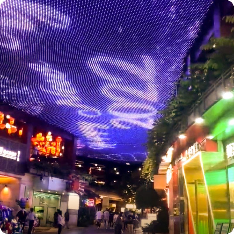 Picture of Indoor and Outdoor Waterproof Full-Color Led Mesh Screen Smart High-Definition T20Led Transparent Soft High-Definition Display Mesh Screen