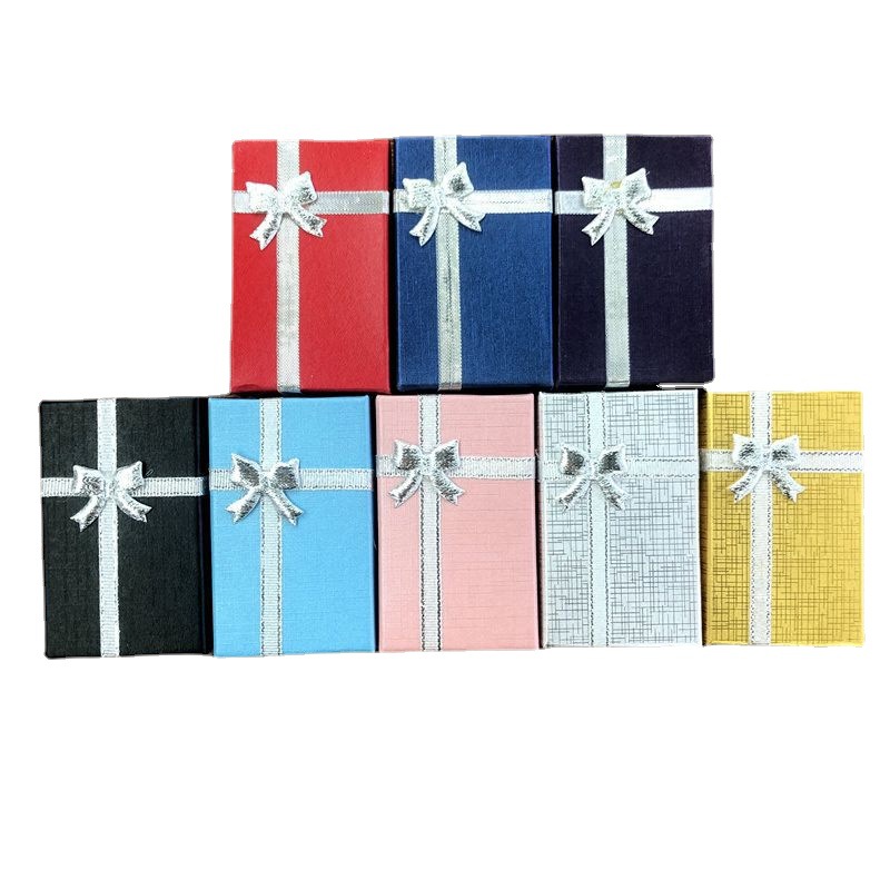 In-Stock Pearlescent Lainy Pattern Earrings Small Jewelry Set Box Ring Jewelry Box Lid and Base Pendant Box Wholesale