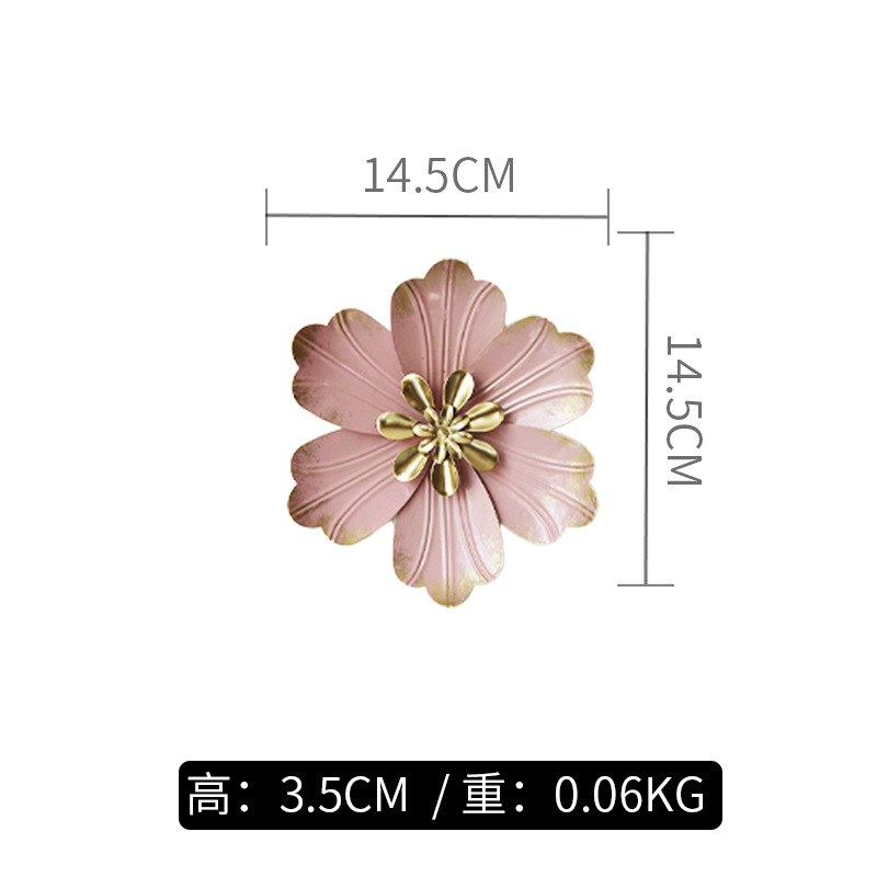 Picture of Light Luxury Metal Stereo Flower Wall Hanging DIY Wall Decoration Living Room Bedroom Tv Wall Hanging Single Small Wall Decoration