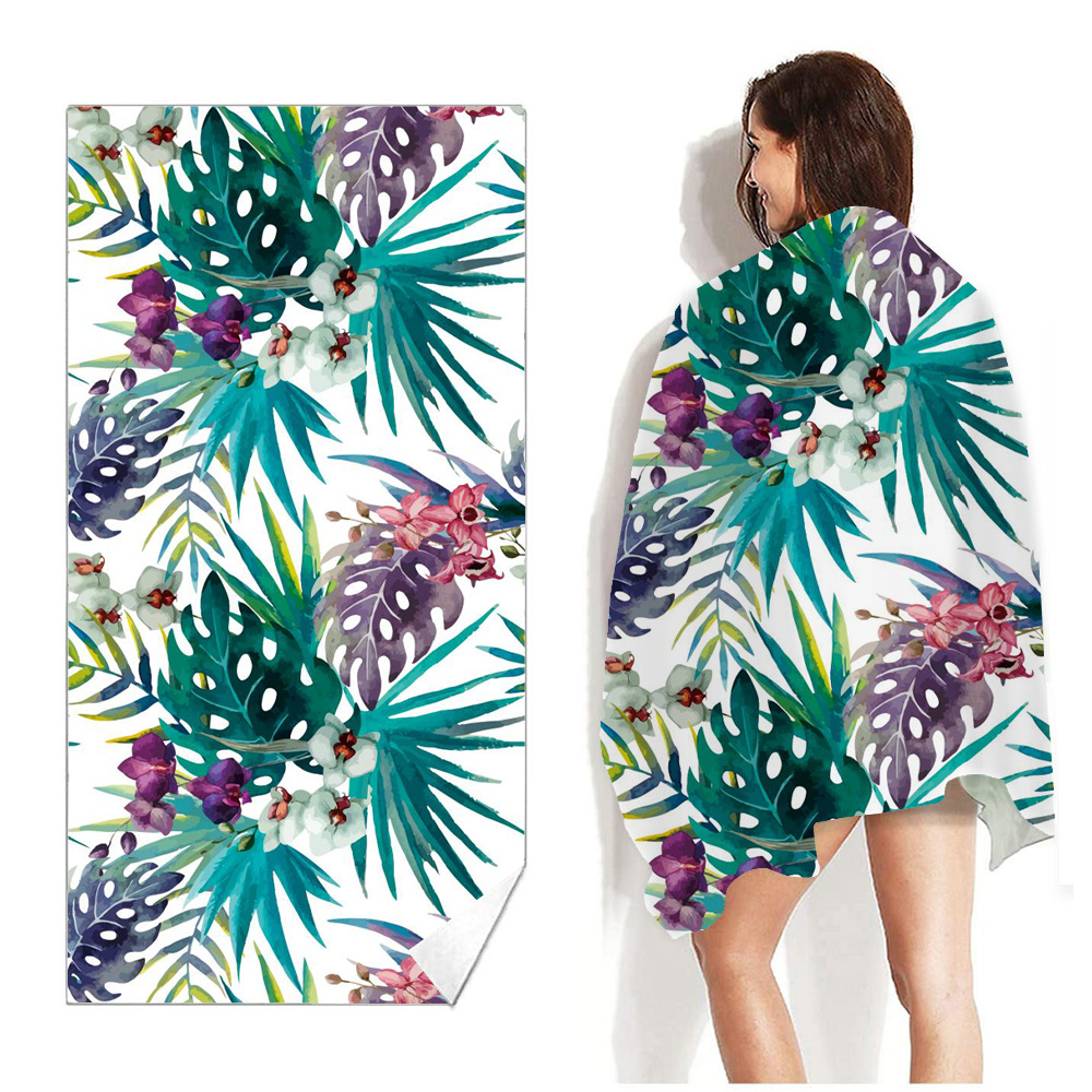 Picture of New Cross-Border Amazon European and American Double-Sided Velvet Quick-Drying Bath Towel Customizable Printed Towel Beach Swimming Beach Towel