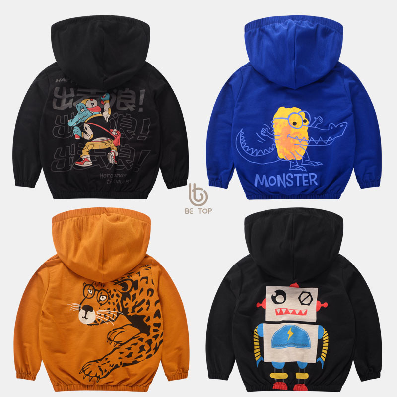 Picture of betop children's clothing new Korean style coat children's sun protection clothing thin Korean style cartoon boys' coat hooded hair generation