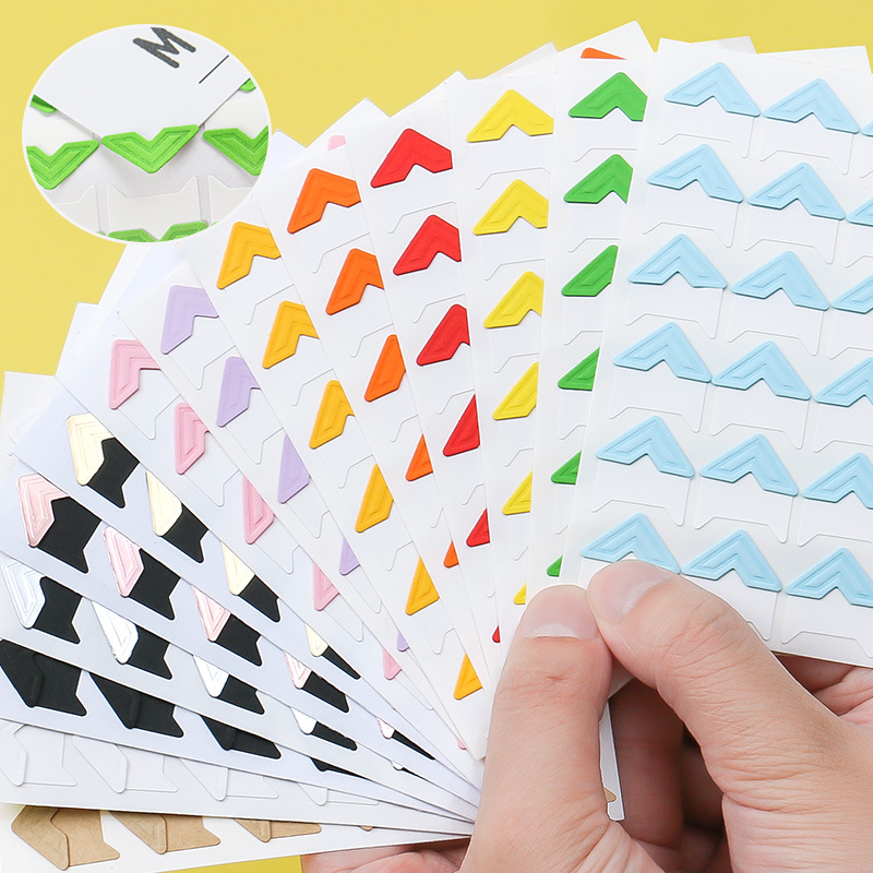 DIY photo album creative corner stickers 24 retro hardcover solid color Kraft paper corner stickers wholesale handmade 14 color selection
