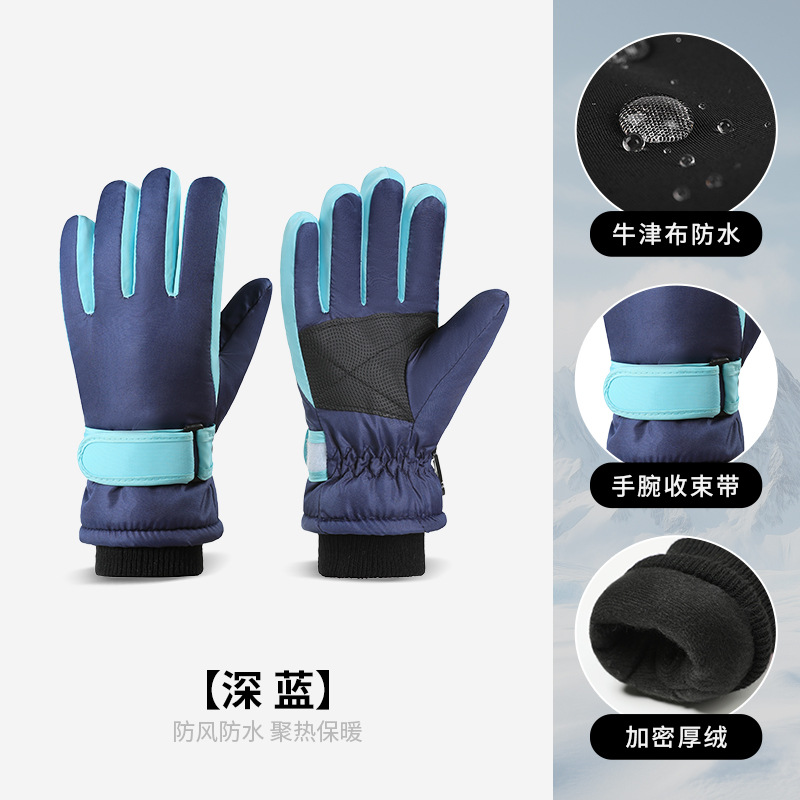 Picture of Cross-Border Outdoor Professional Sports Warm Gloves for Boys and Girls Aged 3-9 Years Old Fleece-Lined and Thickeneded Windproof Kidsren's Ski Gloves