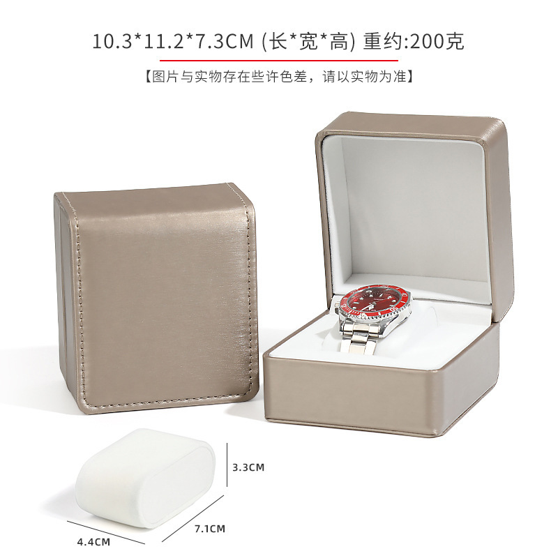 Picture of Factory spot PU leather gold brushed watch display storage box flip bracelet watch box