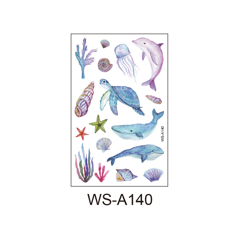 Picture of Spot Wholesale Children's Cartoon Original Tattoo Stickers Marine Animal Summer Tattoo Stickers Dolphin Shark Little Whale